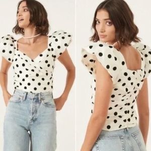 LPA Emily Top Polka Dot Puff Sleeve